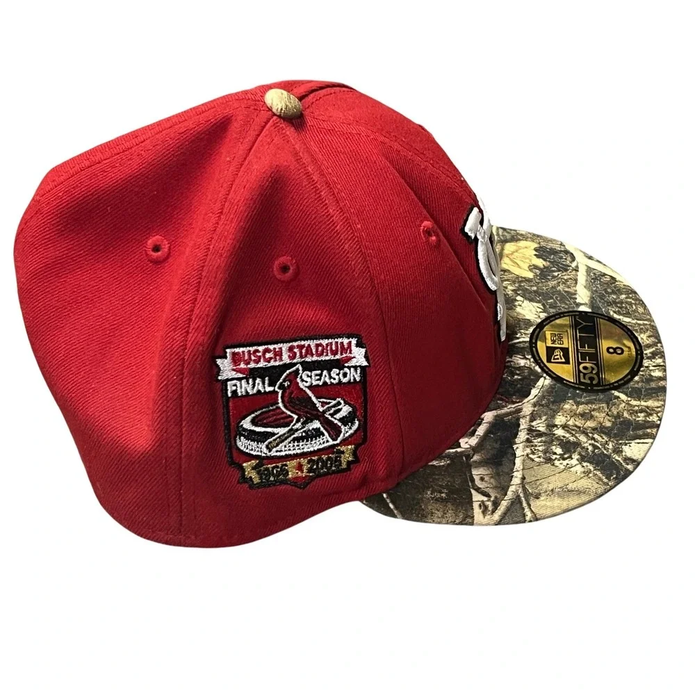 New Era St. Louis Cardinals Hat Men Size 8 Red Camo Busch Stadium Final Season